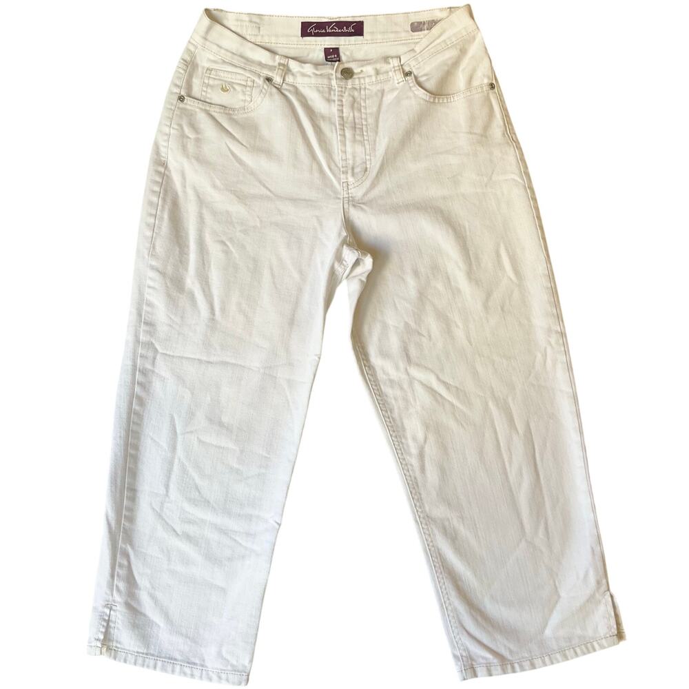Gloria Vanderbilt Women Adriana Jeans size 8 White Straight Leg Mid Rise Bootcut